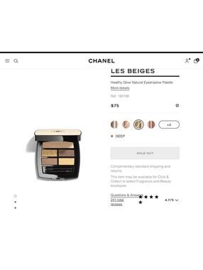 CHANEL Les Beiges Healthy Glow 0.16 fl oz Deep Eyeshadow Palette
